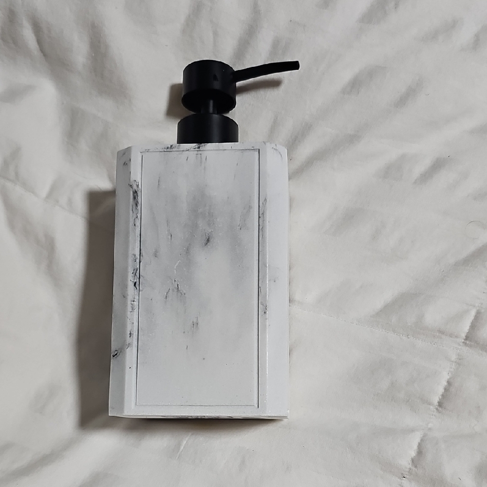 Marble Soap Dispenser with Black Pump
